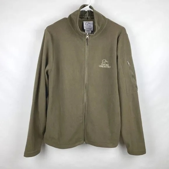Ducks Unlimited Mens Medium Spell Out Brush Fleece Lined Pullover Sweater - Picture 1 of 3